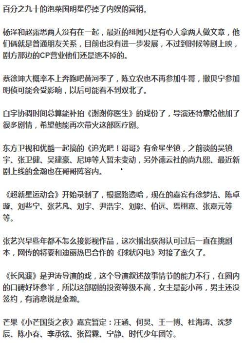 娱乐圈爆料单子大全,揭秘明星幕后真相与八卦传闻